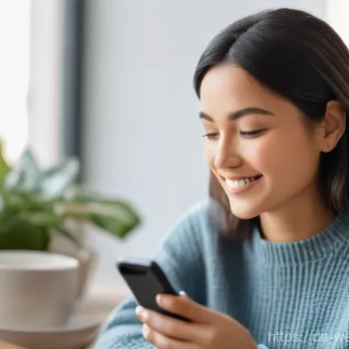 생리 주기 추적 앱의 유용성 - **Prompt:** A diverse woman (25-35 years old) sits comfortably in a brightly lit, modern living room...